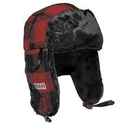 Sombrero de leñador con Piel, rojo/negro - negro rojo, M