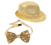 Sombrero De Lentejuelas Con Pajarita - Espectáculo De Magia, Actuación Escénica, Copa De Moda Para Fiesta Unisex