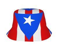 Sombrero De Lluvia Bandera De Puerto Rico Moda Bucket Hat Transpirable Gorro De Pescador para Mujer Senderismo Camping