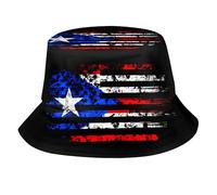 Sombrero De Lluvia Bandera De Puerto Rico Unisex Sombrero Tipo Bucket El Ocio Gorra De Playa para Playa Hombre Camping