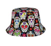 Sombrero De Lluvia Calaveras De Flores Coloridas Gorros de Verano Camping