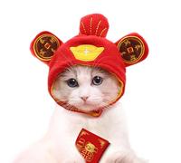 Sombrero de mascota de Año Nuevo | Dios de la riqueza para mascotas para Año Nuevo chino, protector de diadema transpirable para cachorros pequeños decoración de cabeza de gato