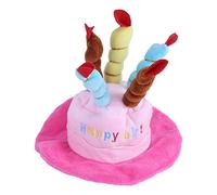 Sombrero de Mascotas Disfraz de Mascota Diseño de Velas Sombrero de Cumpleaños para Perros Gatos Pequeños Animales(Rosa)
