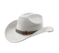 Sombrero de mezclilla de ante vintage, sombrero occidental de moda, casual, para exteriores, para festivales de música, festivales de música, gris claro, Talla única