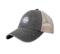 Sombrero de mezclilla lavado con elemento de república de las islas Marshall emblemático estilo vintage de malla, sombrero camionero, gorra de béisbol transpirable/sombrero de papá, ajustable, unisex