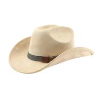 Sombrero de mezclilla vintage de gamuza a la moda, sombrero occidental casual para exteriores para festivales de música, festivales de música, e, Talla única