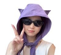 Sombrero de moda para mujer, color sólido, protección solar, para deportes al aire libre, para deportes y vacaciones, protección solar, Morado (, Talla única