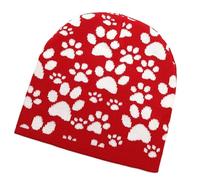 Sombrero de moda sin ala para baile callejero, diseño de patas de perro, hiphop, otoño, invierno, casual, actividades al aire libre, resistente al viento, gorro de calavera al aire libre