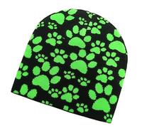 Sombrero de moda sin ala para baile callejero, diseño de patas de perro, hiphop, otoño, invierno, casual, actividades al aire libre, resistente al viento, gorro de calavera al aire libre