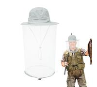 Sombrero de Mosca - Sombreros de Pescador de Safari con Red para la Cabeza | Gorra de Red fiable y Plegable | Protección Solar Transpirable para el Cuello con cordón, Accesorios de para Hombres