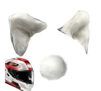 Sombrero de motocicleta con orejas de gato - Sombrero con orejas de gato de felpa para ciclistas guapos | Accesorios de orejas adhesivas para cascos de moto y esquí, divertido tocado de cosplay para