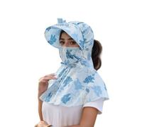 Sombrero de mujer anti-UV con ventilador integrado y capucha integrado sombrero sol ancho borde con parasol, impreso, ajustable por cordón, gorras transpirables confort para agricultura jardinería, 01