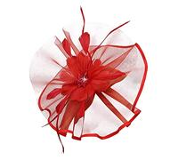 Sombrero de mujer sombrero iglesia pluma clip fascinador sombrero boda gorra para toalla deportiva hombres, rojo, Talla única