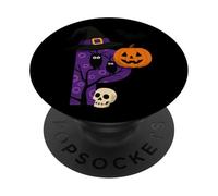 Sombrero de murciélago con Calavera de Calabaza de Halloween P con búhos PopSockets PopGrip Adhesivo