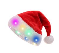 Sombrero de Navidad brillante, sombrero de Santa Claus - divertido sombrero de Navidad de invierno, sombrero de Navidad de peluche con luces, suministros para fiestas de Año Nuevo, accesorios de traje