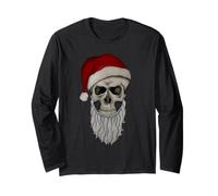 Sombrero de Navidad con diseño de Calavera de Papá Noel para Navidad gótica Manga Larga