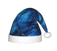 Sombrero de Navidad con estampado azul pálido de piedra de ónix, sombrero de Navidad, sombrero de Navidad clásico de terciopelo unisex para fiesta de Año Nuevo