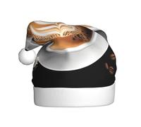 Sombrero de Navidad de felpa para adultos, café WHJSHOP junto a flores, patrón suave y cómodo para fiestas, bailes, Halloween