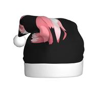 Sombrero de Navidad de felpa para adultos, color rosa, lindo cuadro pequeño suave y cómodo para fiestas, bailes, Halloween