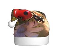 Sombrero de Navidad de felpa para adultos, con impresión de mariquita YYHWHJDE Lovely con tacto suave para fiesta de Navidad
