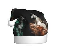 Sombrero de Navidad de felpa para adultos, diseño de caballos y niebla, suave y cómodo para fiestas, bailes, Halloween