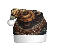 Sombrero de Navidad de felpa para adultos, diseño de engranajes steampunk con tacto suave para fiesta de Navidad, adecuado para hombres y mujeres