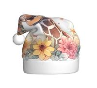 Sombrero de Navidad de felpa para adultos, diseño de jirafa de WHJSHOP con una guirnalda, imagen suave y cómoda para fiestas, bailes, Halloween