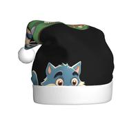 Sombrero de Navidad de felpa para adultos, diseño de lobo grande y malo, imagen suave y cómoda para fiestas, bailes, Halloween