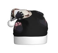 Sombrero de Navidad de felpa para adultos, diseño de panda de WHJSSF jugando con bola, estampado suave y cómodo para fiestas, bailes, Halloween