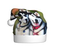 Sombrero de Navidad de felpa para adultos, diseño de perros Husky de WHJSHOP suave y cómodo para fiestas, bailes, Halloween