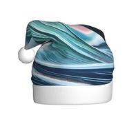 Sombrero de Navidad de felpa para adultos, impresión de tsunami con tacto suave para fiesta de Navidad