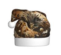 Sombrero de Navidad de felpa para adultos, leopardo WHJSHOP en busca de presas, imagen suave y cómoda para fiestas, bailes, Halloween