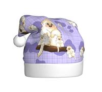 Sombrero de Navidad de felpa para adultos, WHJSHOP con bonito patrón de mono dorado con tacto suave para fiesta de Navidad