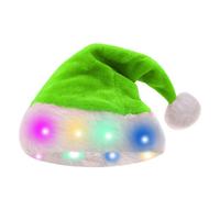 Sombrero de Navidad | Gorro de peluche para disfraces y decoraciones | Sombrero de Papá Noel iluminado - Para Adultos Hombres Mujeres Fiestas de Invierno Disfraces Vacaciones
