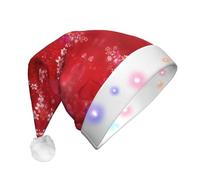 Sombrero de Navidad LED con diseño de corazón rojo para adultos, gorro de fiesta de Año Nuevo, gorro cómodo de Papá Noel de felpa cálida para día de San Valentín, gorro de feliz gorro