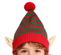 Sombrero de Navidad para Adultos - Sombrero Festivo A Rayas Con Orejas,Gorros De Santa Unisex Enanos,Para Fiestas, Diversión, Reuniones, Cosplay, Hogar, Familia, Festival, Evento, Fiesta, Exterior, Ce