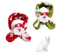 Sombrero de Navidad para gato, 2 piezas ajustables y cálido sombrero de Papá Noel con bufanda para perros, gatos, atuendo festivo para fotos de Navidad para cachorros y gatitos