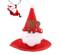 Sombrero de Navidad para perro, divertido y cálido gorro de Navidad | Sombrero de disfraz de Papá Noel de gato puntiagudo, para gatito pequeño y mediano, cachorro, hámster, lagarto, dragón barbudo