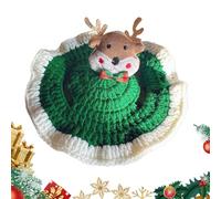 Sombrero de Navidad para perro pequeño, sombrero de Navidad de punto, de lana, alce, Papá Noel, decoración de fotografía, tocado para gato mediano