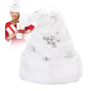 Sombrero de Navidad , Sombrero de Santa Claus,Sombrero de vacaciones cómodo con copos de nieve brillantes - Sombrero de Navidad borroso para suministros navideños festivos de Año Nuevo