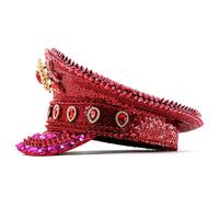 Sombrero de novia con diamantes de imitación brillantes, sombrero de capitán con lentejuelas para festivales de música de Mardi Gras, gorras de cristal de lujo, gorras de diseño único