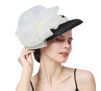 Sombrero de novia for boda, tocado for mujer con pinza for el pelo, for iglesia(Black ivory)