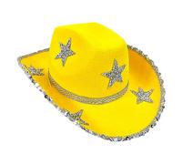 Sombrero de occidental - material de fieltro | Glitter Cowgirl Hat 23 Pulgadas Puntas Estrella Rhinestone Set 130g, Disco Glamour Mejora El Estilo Para Halloween De