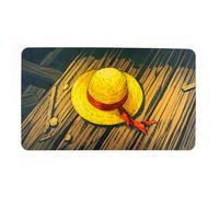 Sombrero de Paja - 24" x 14" / 61 x 35,5 cm - Alfombrilla de Goma para Juegos de Cartas, Compatible con One Piece, sin cuadrícula