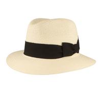 Sombrero de Paja Bogarthut Verano Sombrero de Sol de 100% Papel aplastable Sombrero Especialmente Ligero Flexible Respetuoso con la Piel Cómodo, Blanco - Conjunto Negro, XL