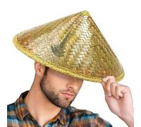 Sombrero De Paja China, Cabina De Ratán Hecha A Mano, Correa De Barbilla Ajustable | Sombreros De Protección Solar Tejidos Ligeros Para Adultos | Ideal Para Pesca, Jardinería, Camping, Esc