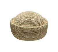 Sombrero De Paja Con Forma De Pillbox Confeccionado A Mano Con Estilo