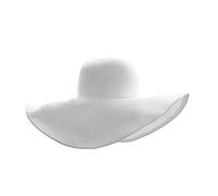 Sombrero de paja de ala ancha para mujer, plegable, enrollable, de ala grande, color negro, blanco, 23