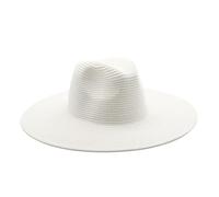 Sombrero de paja de ala ancha para mujer, plegable, enrollable, de ala grande, color negro, blanco, 23