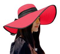 Sombrero de paja de playa de gran tamaño para mujer, extra grande, sombrero de sol con ala ancha, plegable, sombrero de verano, protección solar, ligero, transpirable, cómodo para el tiempo libre, O